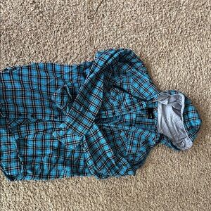 Blue Plaid Hurley Hooded Jacket